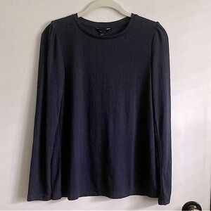 ⭐️ Well Worn Dark Blue Puffed Long Sleeve Sweater Size Small